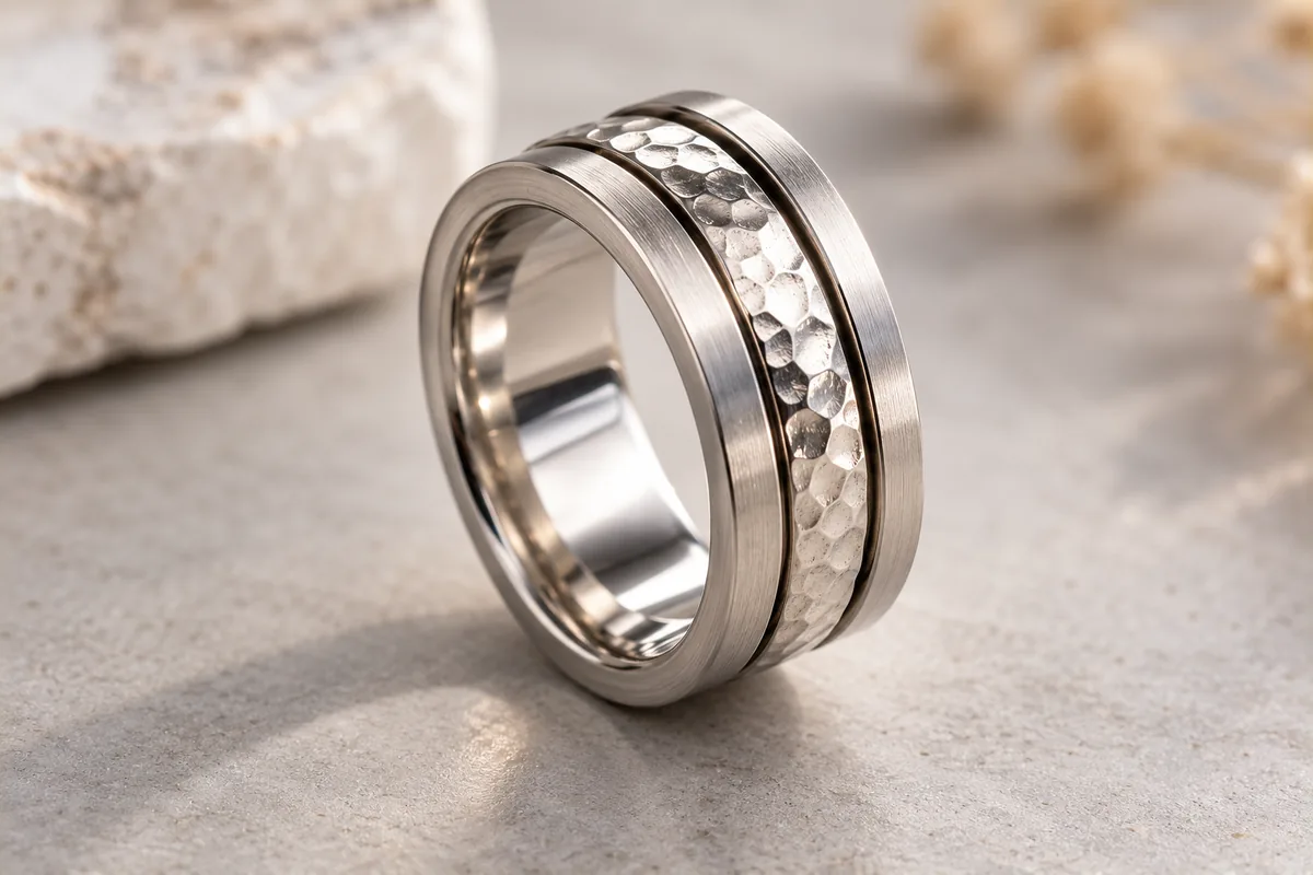 Anillo antiestrés con banda giratoria