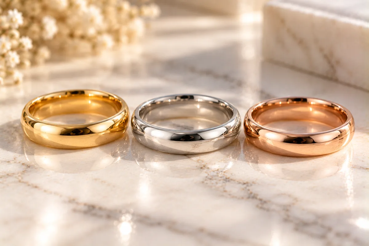 Anillos de oro amarillo, blanco y rosa