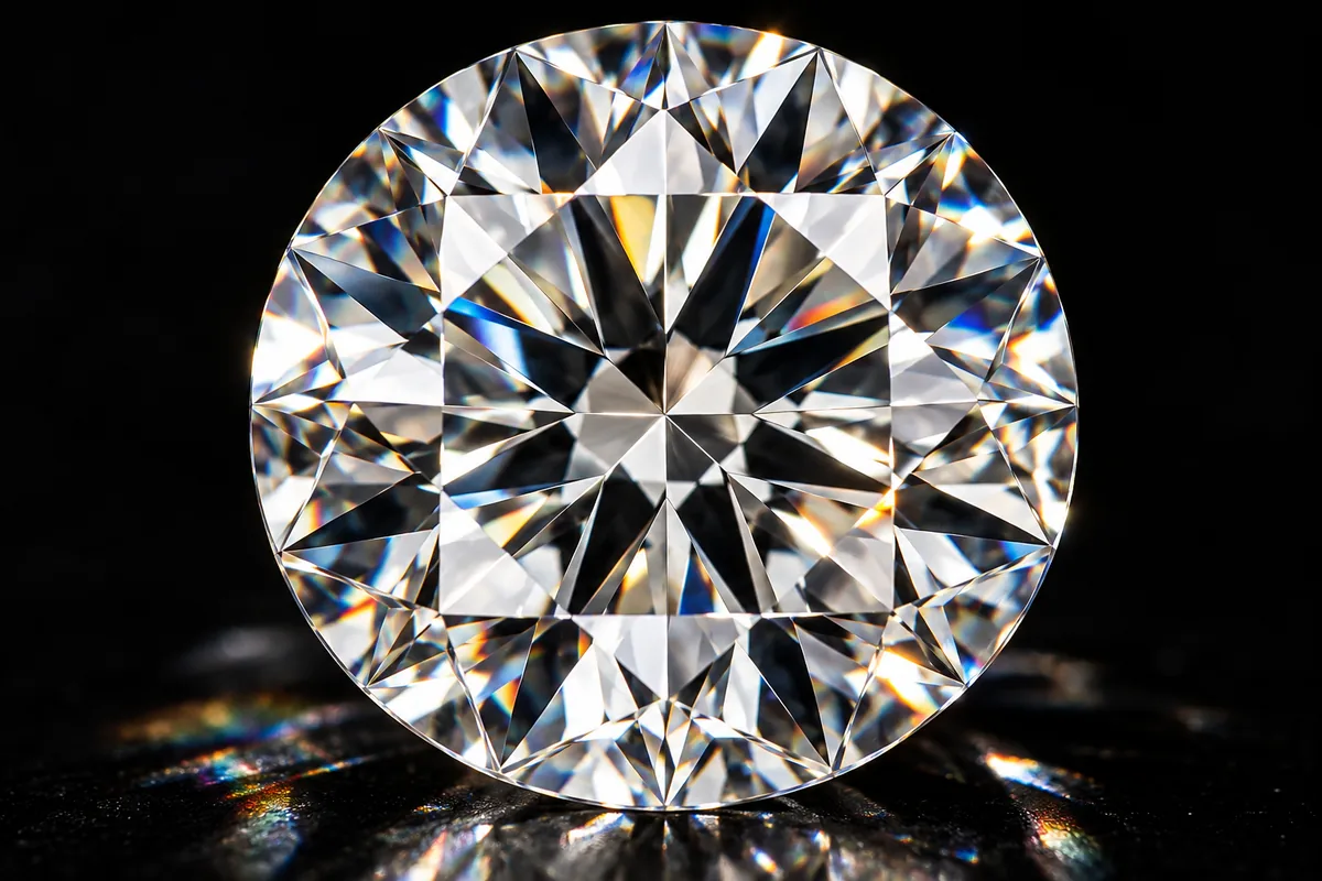 Diamante de talla brillante en primer plano