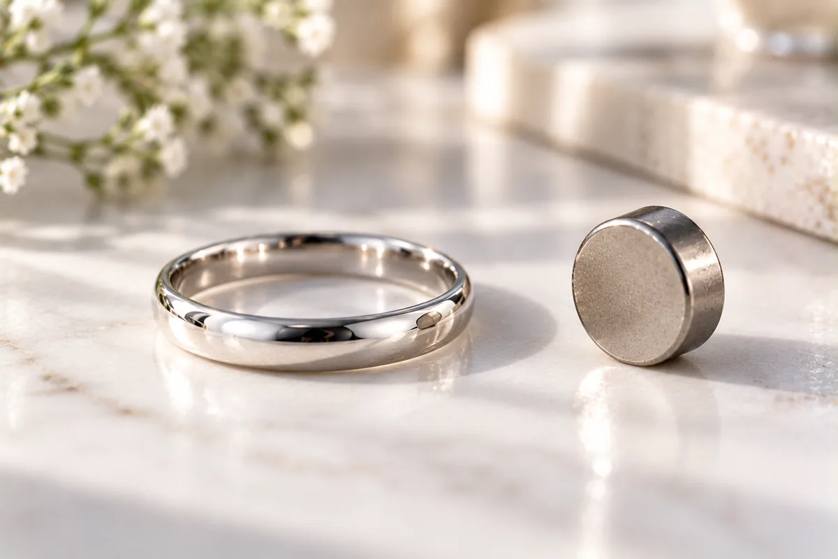 Prueba del imán con un anillo de plata