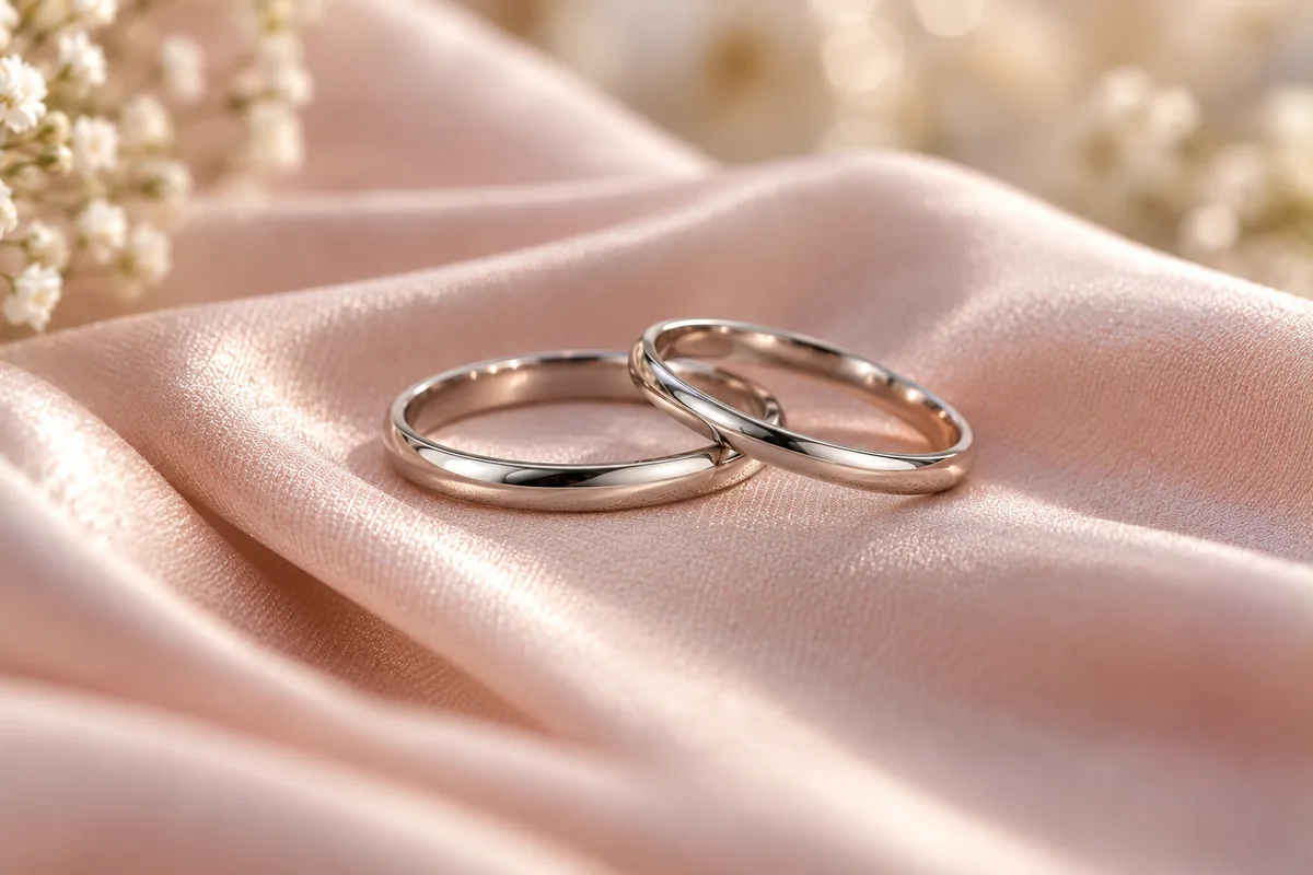 Pareja de anillos de promesa de plata