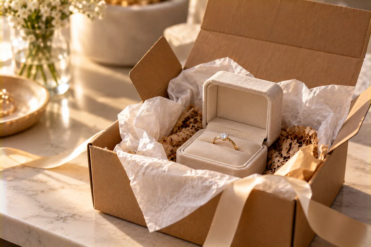 Paquete recibido con un anillo comprado online