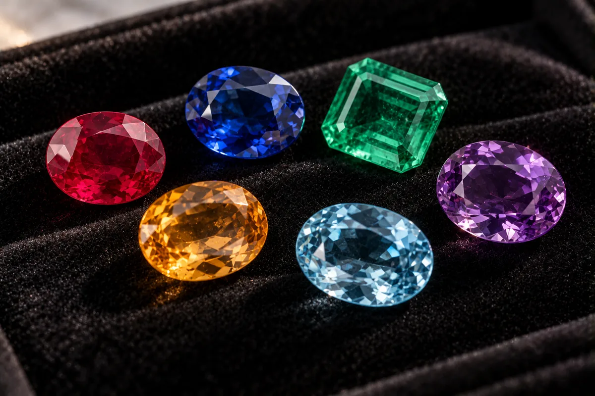 Piedras preciosas de colores para anillos