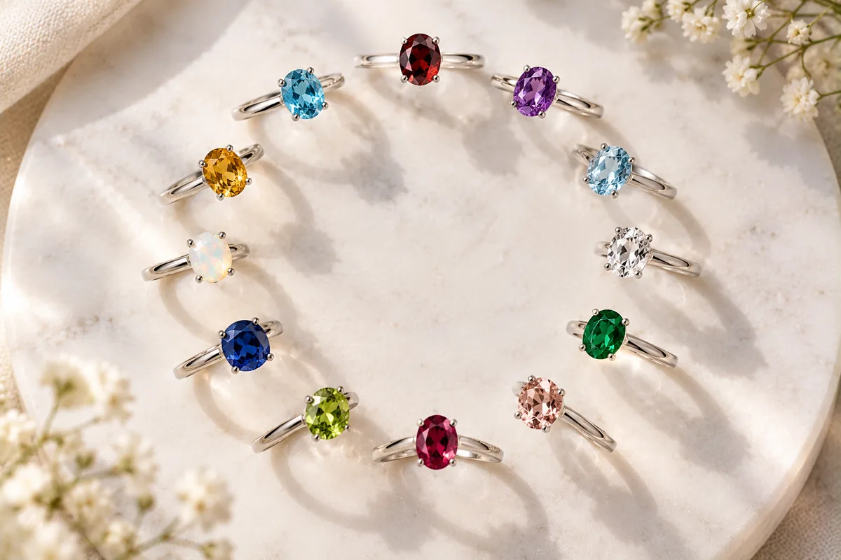 Anillos con las piedras de nacimiento de cada mes